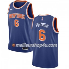 Maillot Basket Homme New York Knicks Kristaps Porzingis 6 Nike 2017-18 Bleu Swingman